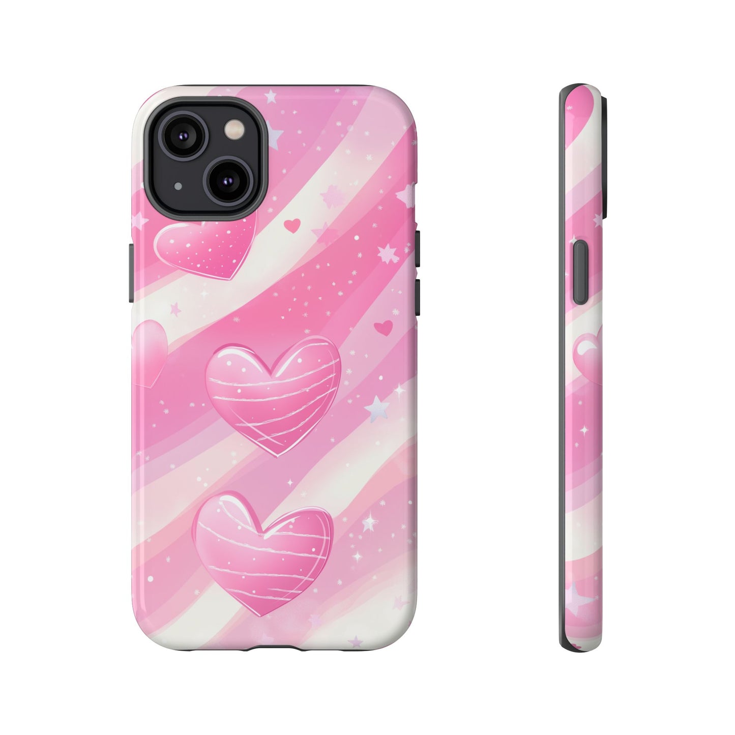 Pink Hearts Phone Case - iPhone, Samsung, and Google case