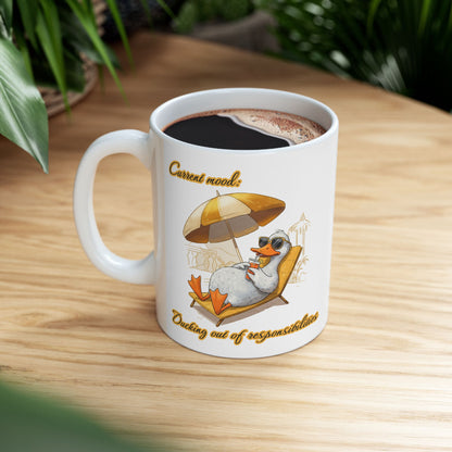 Chillaxing Duck Ceramic Mug - Fun Coffee Cup for Relaxation Lovers