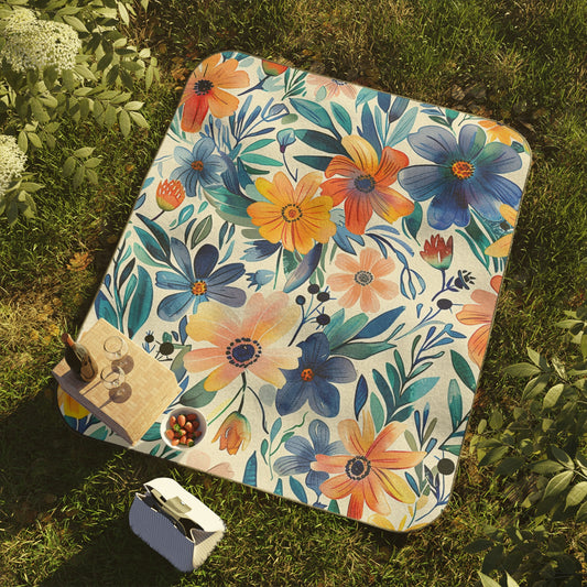 Vibrant Floral Picnic Blanket - Perfect for Outdoor Gatherings & Relaxation