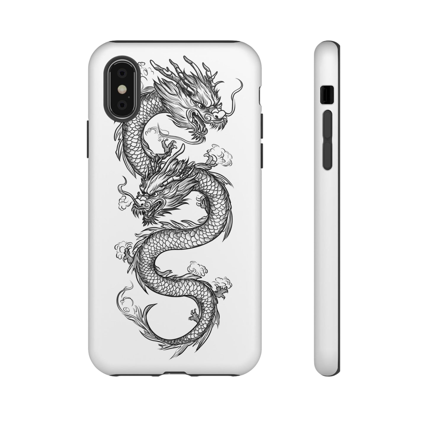 Dragons Phone Cases - Black Ink Tattoo Design of Dragons Tough Cases