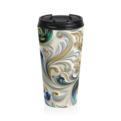 Stainless Steel Travel Mug - Coffee Thermos - Swirls & Floral Patterns Travel Mug