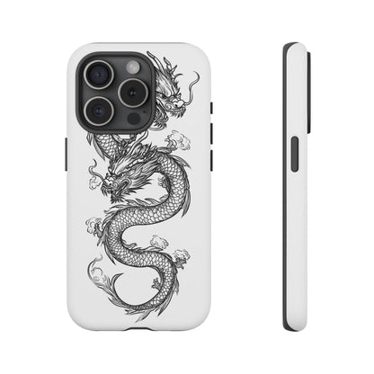 Dragons Phone Cases - Black Ink Tattoo Design of Dragons Tough Cases