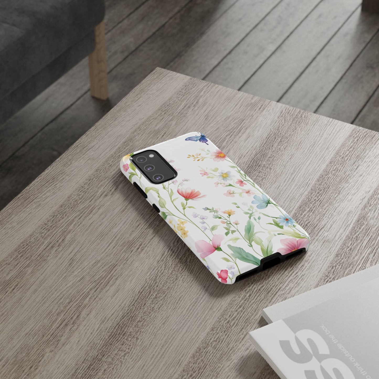 Watercolor Wildflower & Butterfly Phone Case - iPhone, Samsung, and Google case