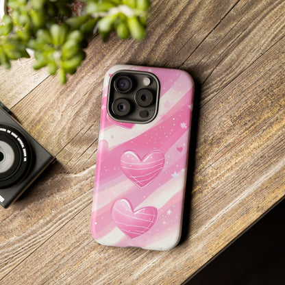 Pink Hearts Phone Case - iPhone, Samsung, and Google case