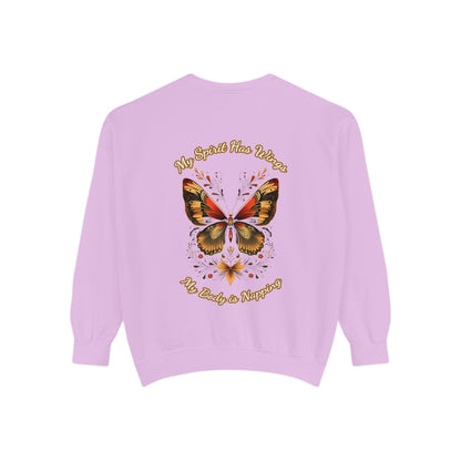 Butterfly Design Unisex Garment-Dyed Sweatshirt - Butterfly Sweatshirt