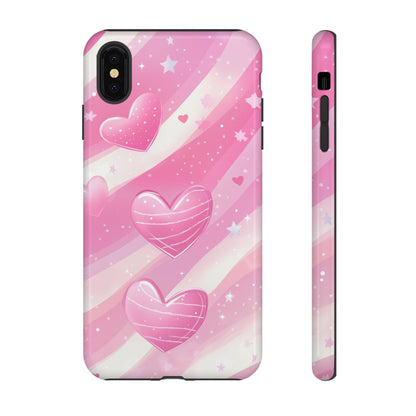 Pink Hearts Phone Case - iPhone, Samsung, and Google case