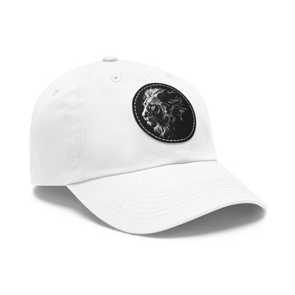 Dad Hat with Leather Patch and Lion Design – Stylish Casual Hat for Animal Lovers
