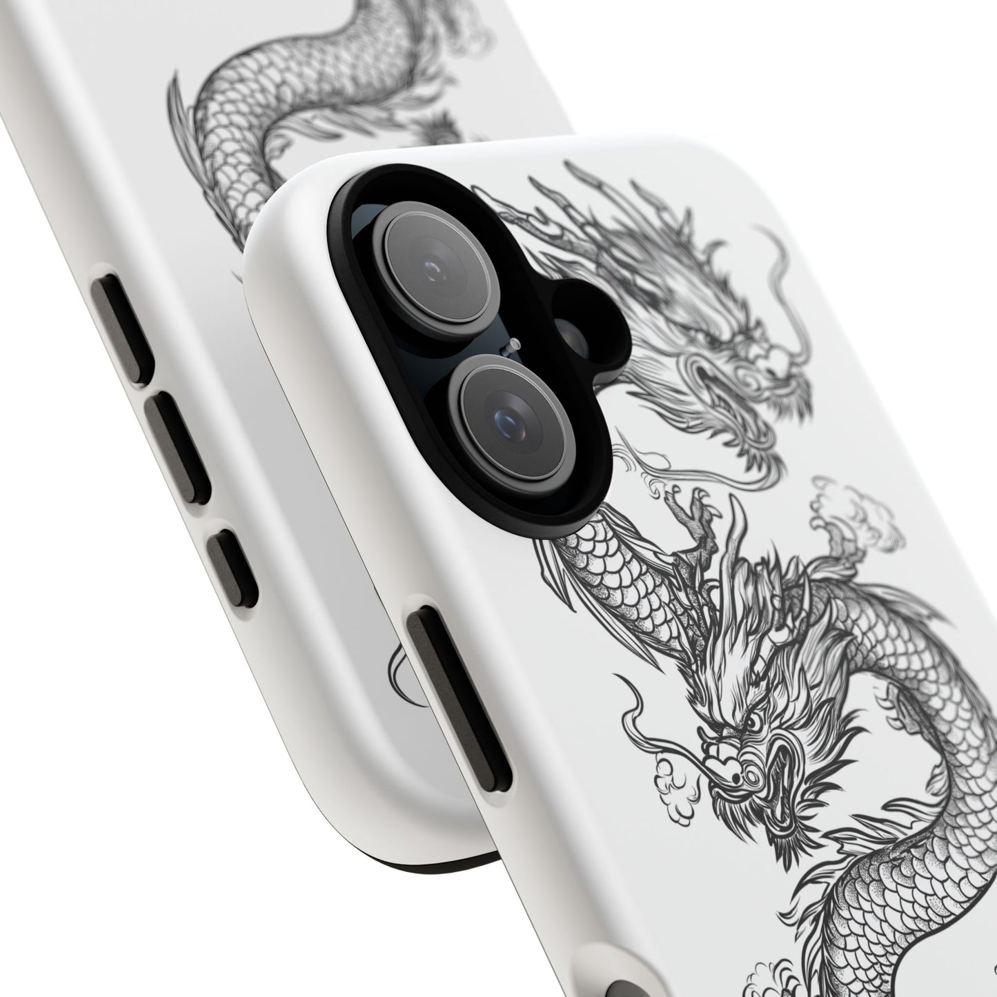 Dragons Phone Cases - Black Ink Tattoo Design of Dragons Tough Cases