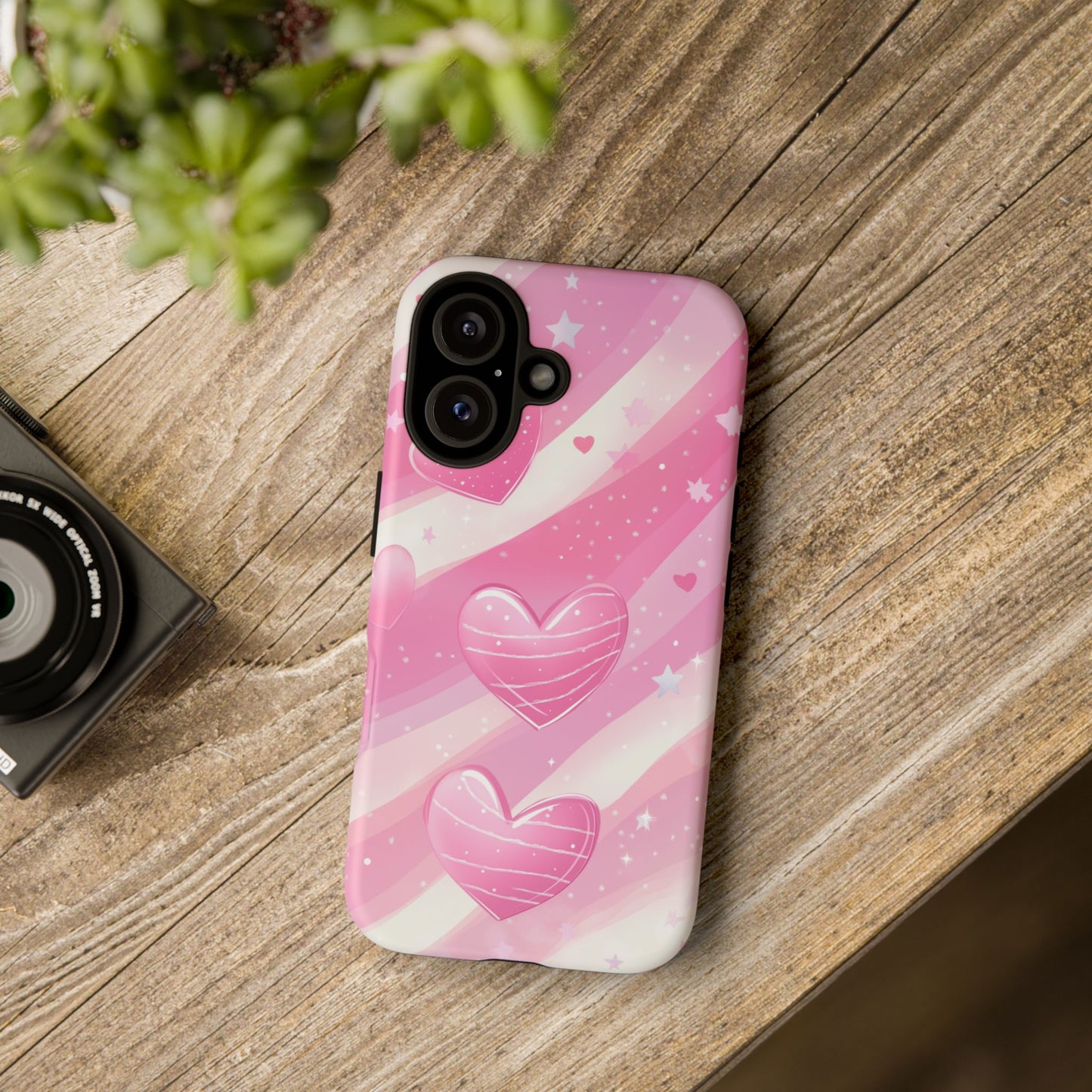 Pink Hearts Phone Case - iPhone, Samsung, and Google case