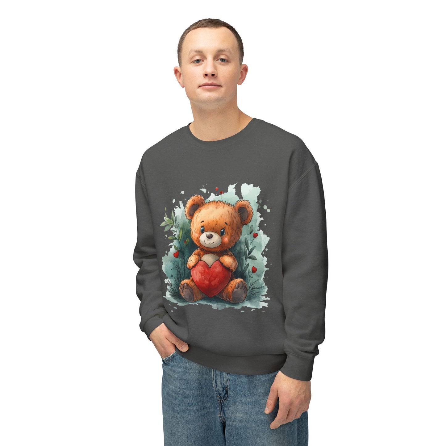 Teddy Bear Unisex Lightweight Crewneck Sweatshirt