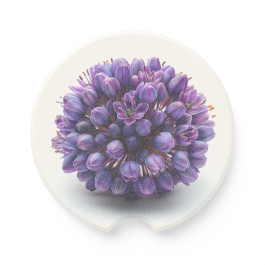 Allium Flower Soapstone Car Coaster