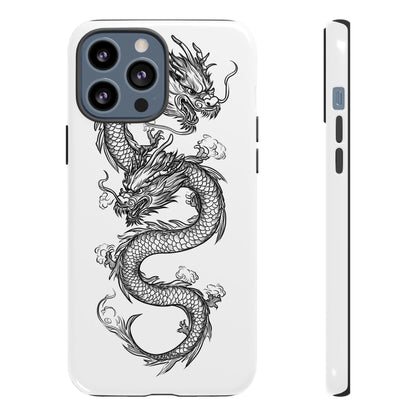 Dragons Phone Cases - Black Ink Tattoo Design of Dragons Tough Cases