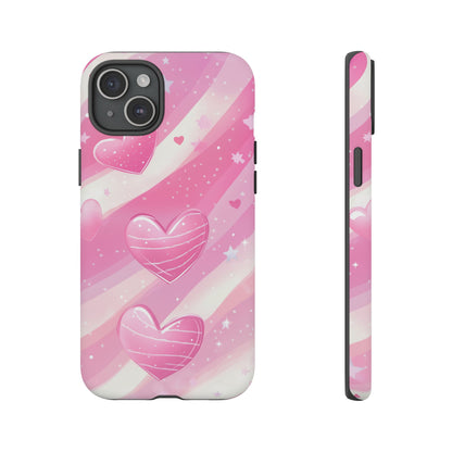 Pink Hearts Phone Case - iPhone, Samsung, and Google case