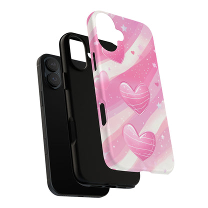 Pink Hearts Phone Case - iPhone, Samsung, and Google case