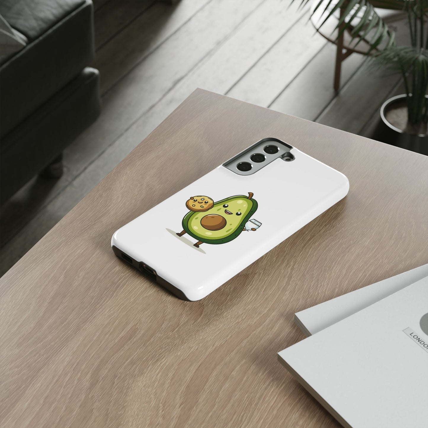 Tough Cases with Cute avocado cartoon character for iPhone, Samsung, and Google case