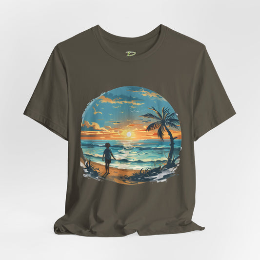 Colorful Sunshine Seaside T-shirt - Lightweight Fabric Tee