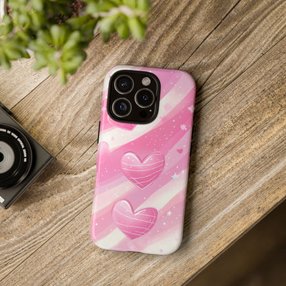 Pink Hearts Phone Case - iPhone, Samsung, and Google case