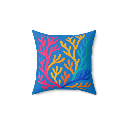 Colorful Coral Design Square Pillow - Cozy Home Accent