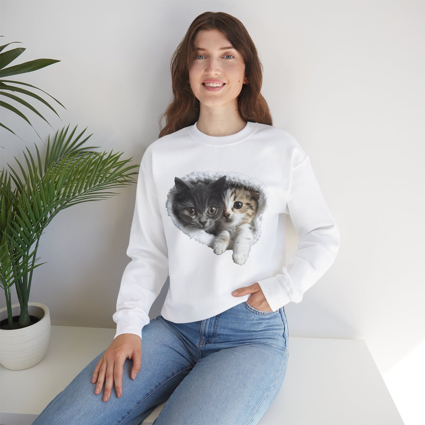 Playful Cats Crewneck Sweatshirt - Unisex Heavy Blend™ Crewneck Sweatshirt