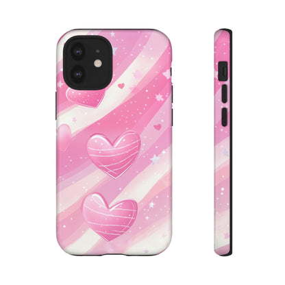 Pink Hearts Phone Case - iPhone, Samsung, and Google case