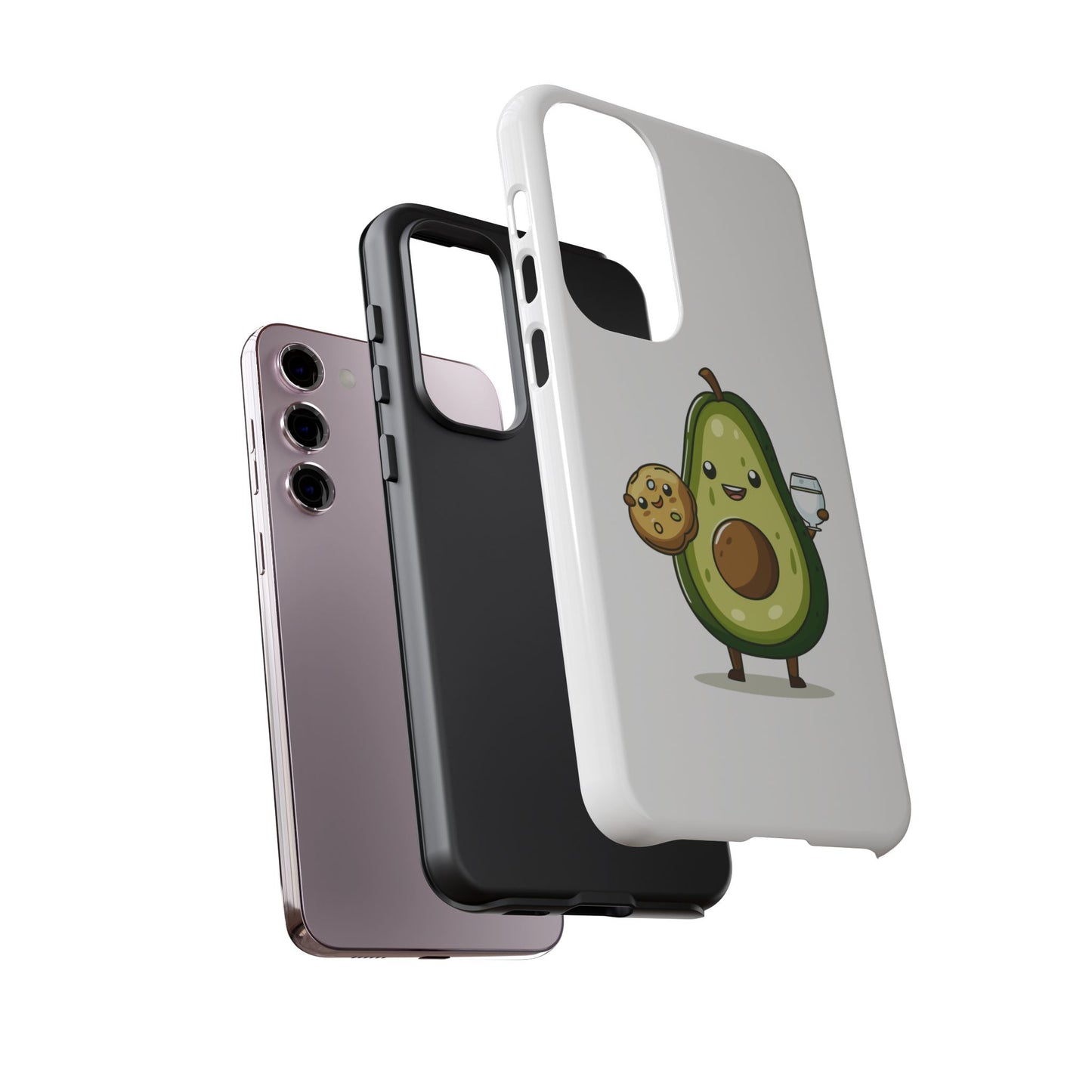 Tough Cases with Cute avocado cartoon character for iPhone, Samsung, and Google case