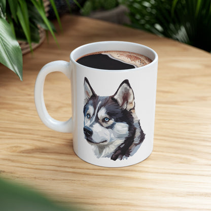 Siberian Husky Dog Coffee Mug - Ceramic Mug, (11oz, 15oz)