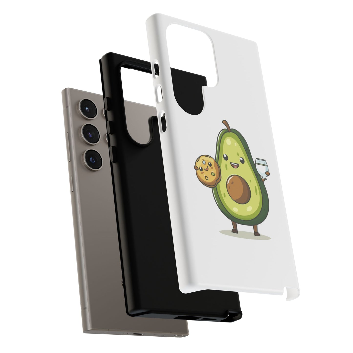 Tough Cases with Cute avocado cartoon character for iPhone, Samsung, and Google case