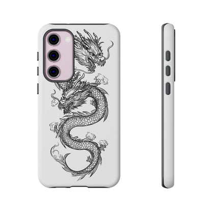 Dragons Phone Cases - Black Ink Tattoo Design of Dragons Tough Cases