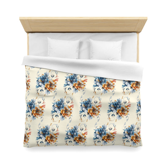 Floral Microfiber Duvet Cover, Soft Bedding Set, Cozy Home Decor, Nature-Inspired Bedroom, Spring Gift Idea