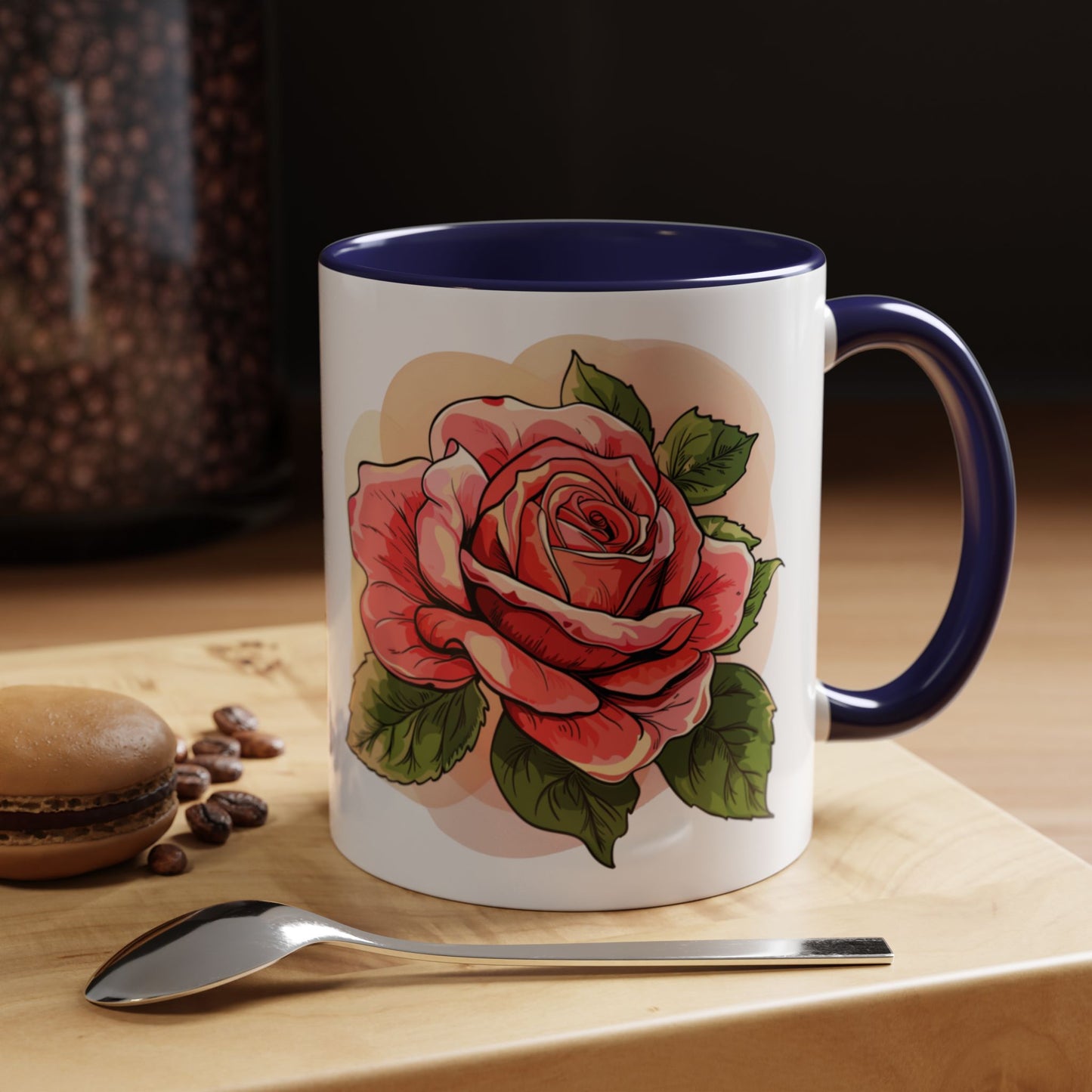 Elegant Floral Accent Coffee Mug - Perfect Gift for Garden Lovers