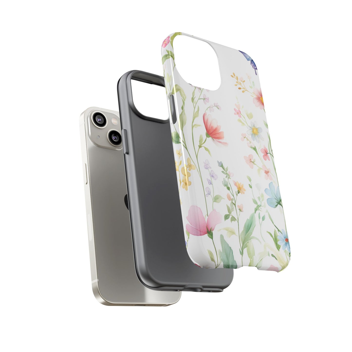 Watercolor Wildflower & Butterfly Phone Case - iPhone, Samsung, and Google case