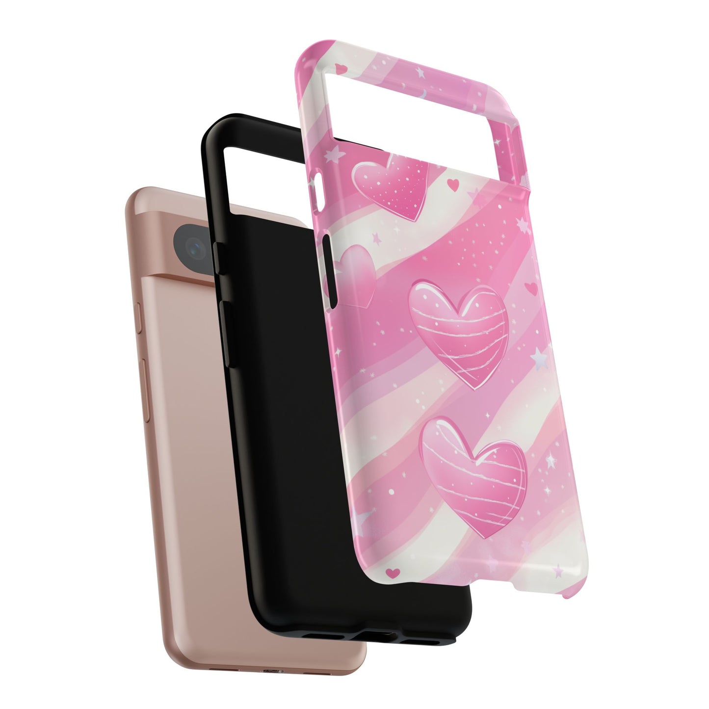 Pink Hearts Phone Case - iPhone, Samsung, and Google case