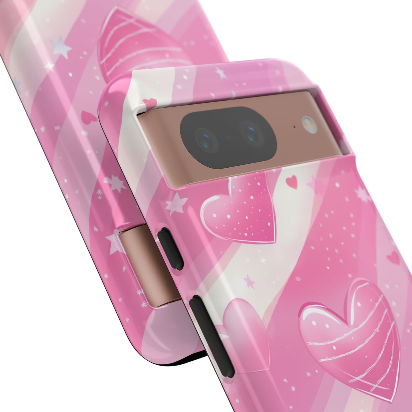 Pink Hearts Phone Case - iPhone, Samsung, and Google case