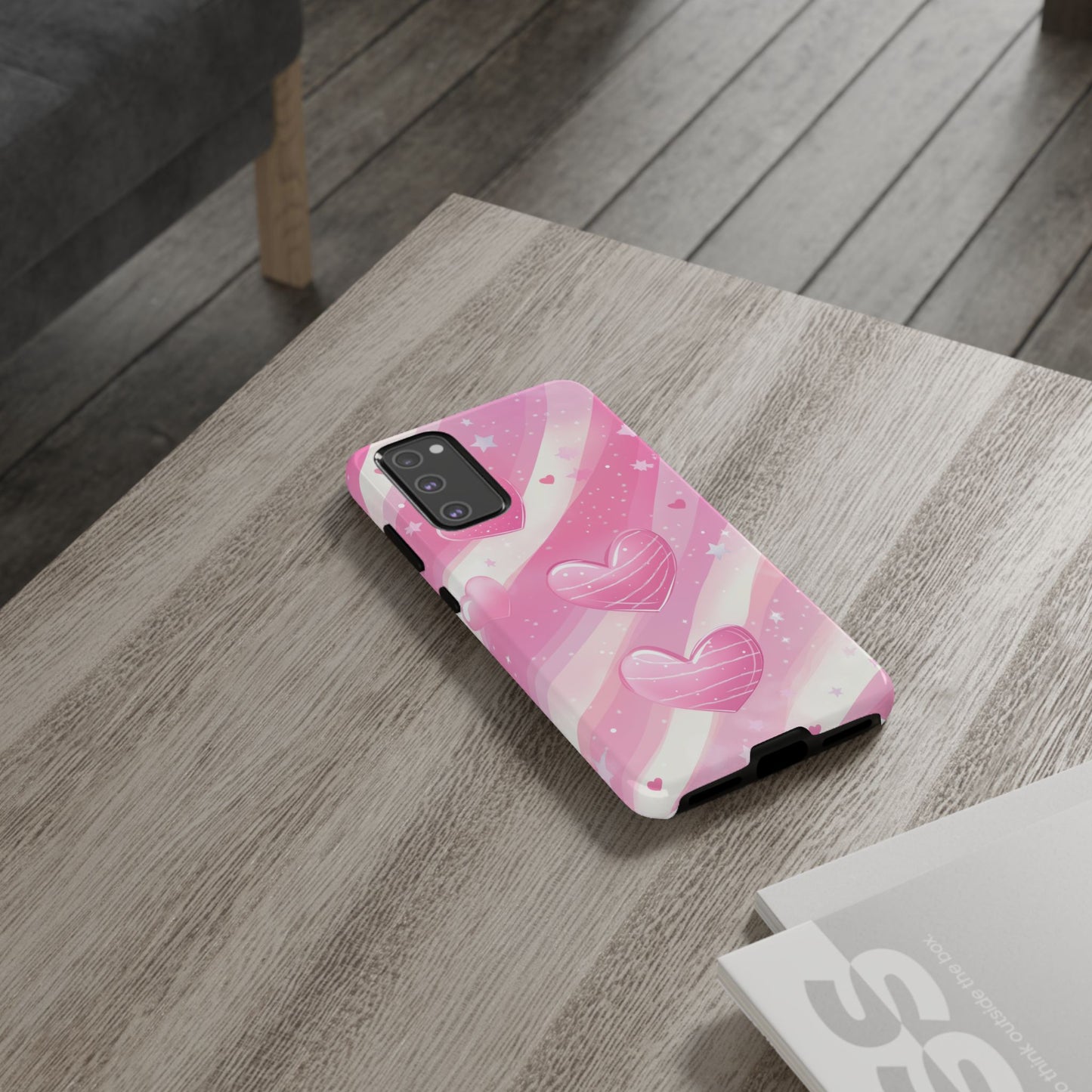 Pink Hearts Phone Case - iPhone, Samsung, and Google case