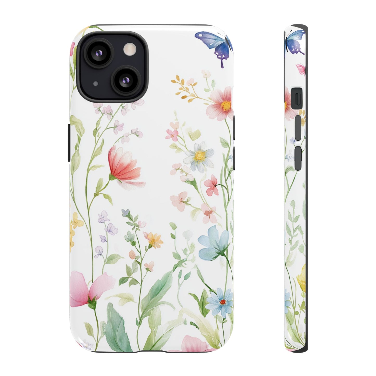 Watercolor Wildflower & Butterfly Phone Case - iPhone, Samsung, and Google case