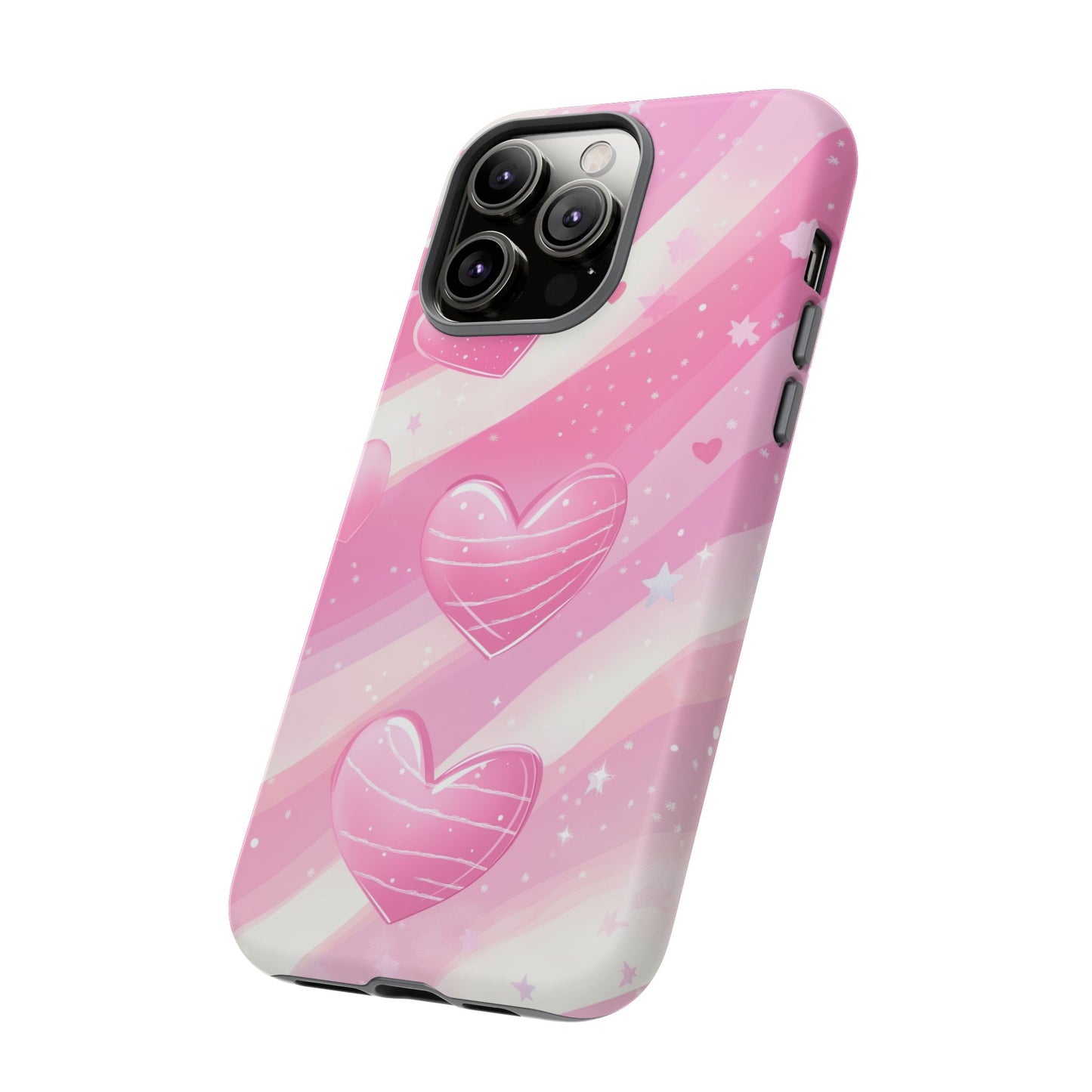 Pink Hearts Phone Case - iPhone, Samsung, and Google case