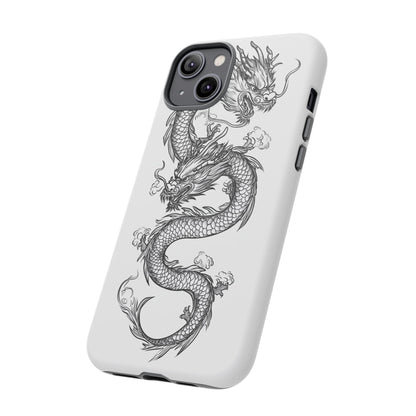 Dragons Phone Cases - Black Ink Tattoo Design of Dragons Tough Cases