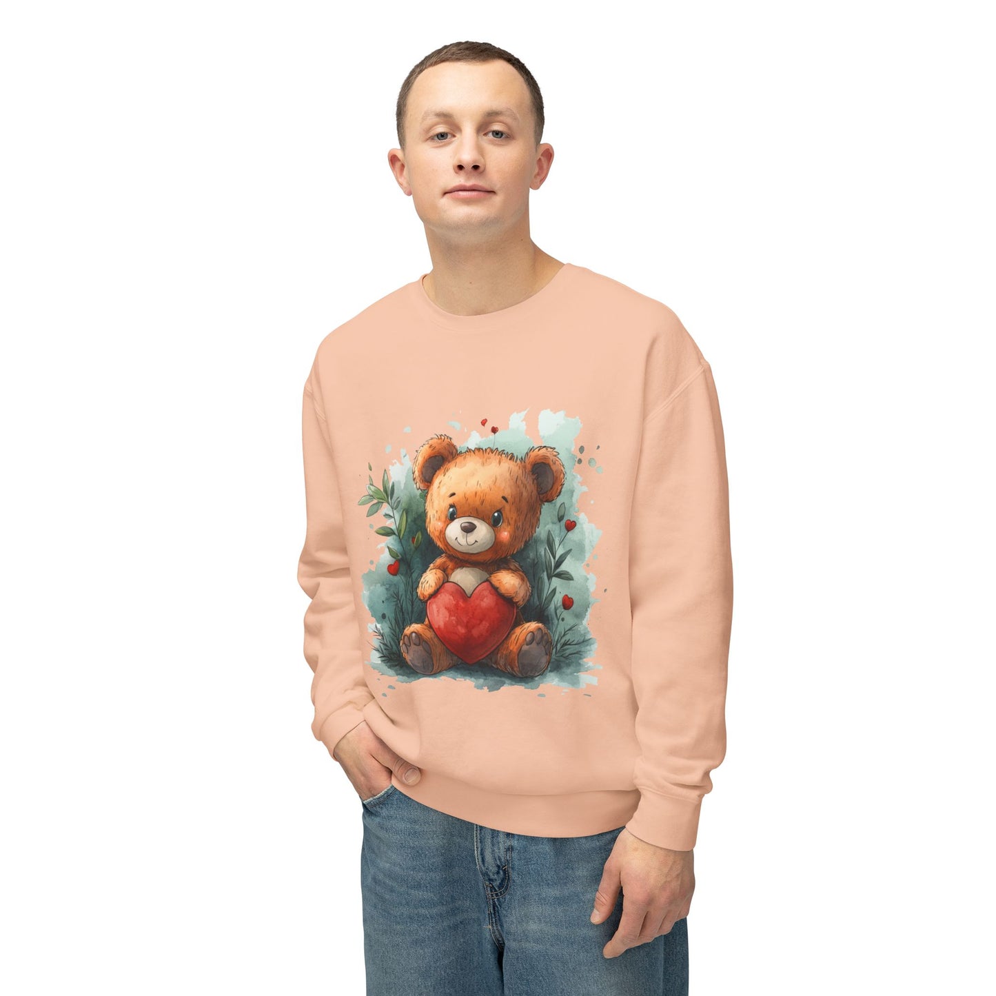 Teddy Bear Unisex Lightweight Crewneck Sweatshirt