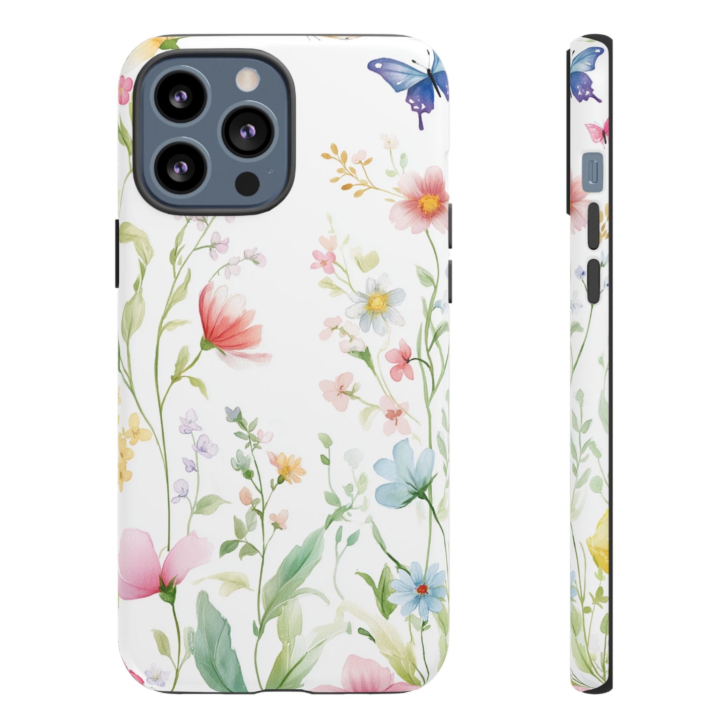 Watercolor Wildflower & Butterfly Phone Case - iPhone, Samsung, and Google case