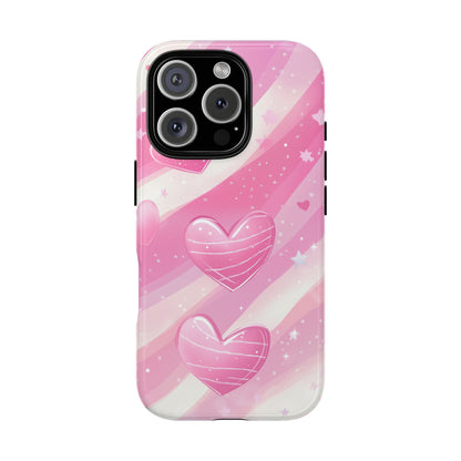 Pink Hearts Phone Case - iPhone, Samsung, and Google case