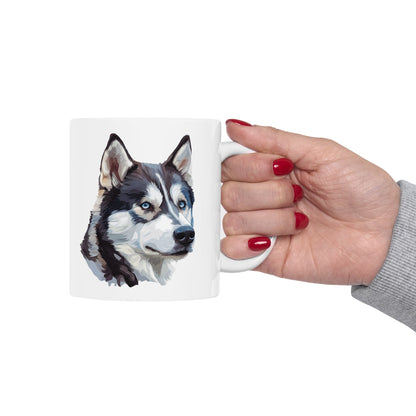 Siberian Husky Dog Coffee Mug - Ceramic Mug, (11oz, 15oz)