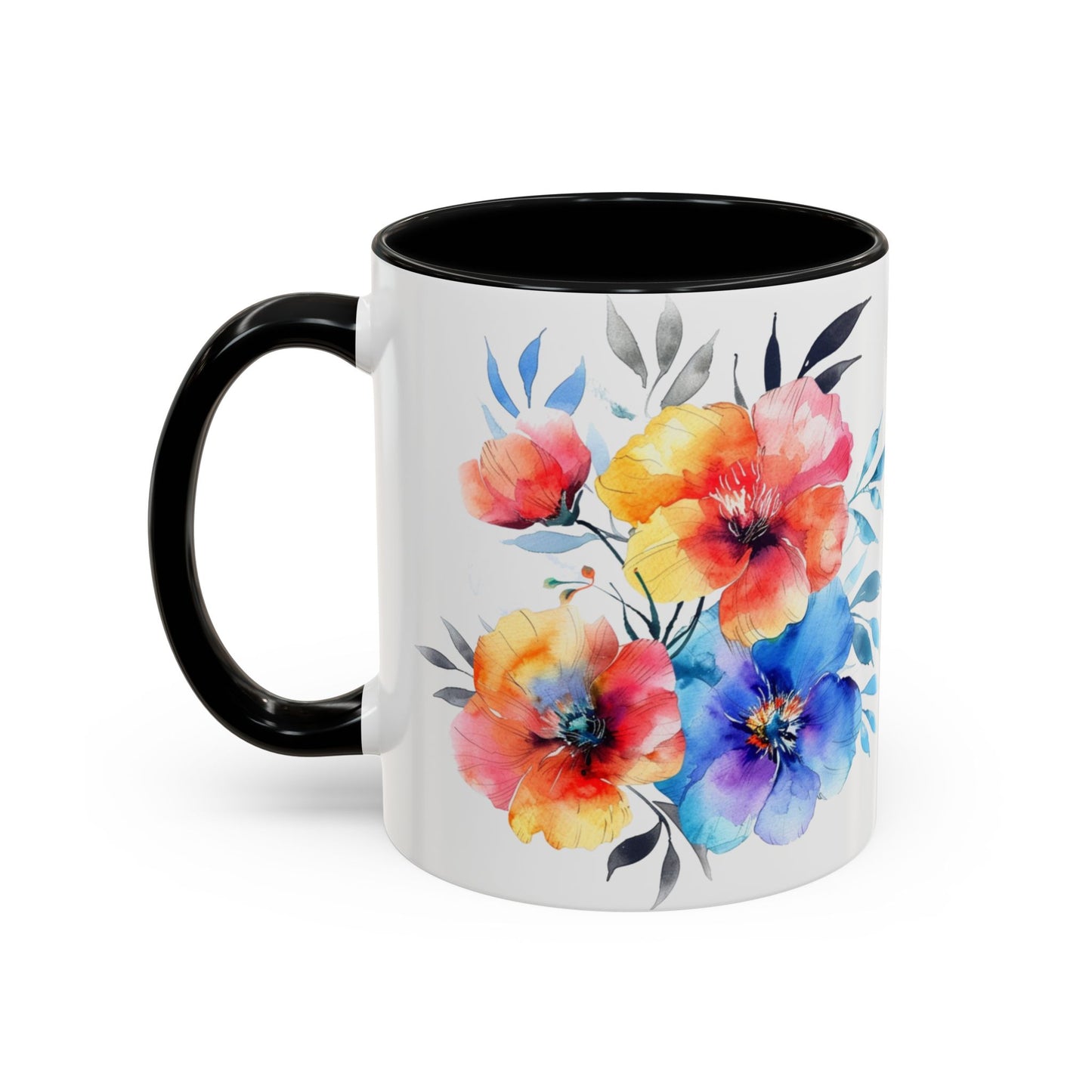 Oil colored  Wildflowers Accent Coffee Mug,  (11oz, 15oz)