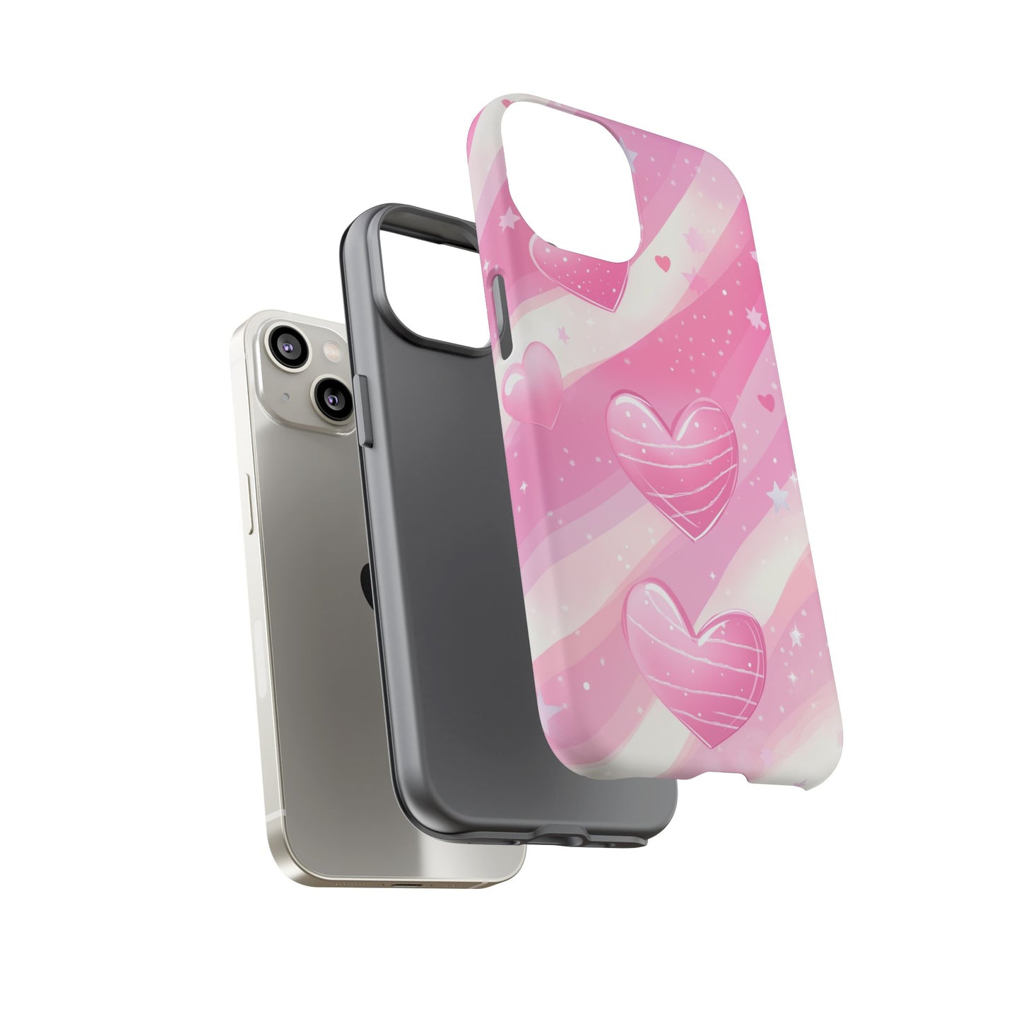 Pink Hearts Phone Case - iPhone, Samsung, and Google case