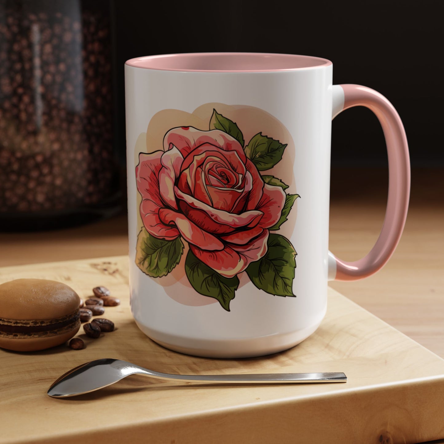 Elegant Floral Accent Coffee Mug - Perfect Gift for Garden Lovers