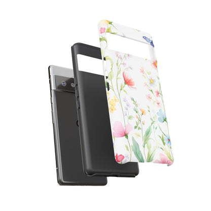 Watercolor Wildflower & Butterfly Phone Case - iPhone, Samsung, and Google case