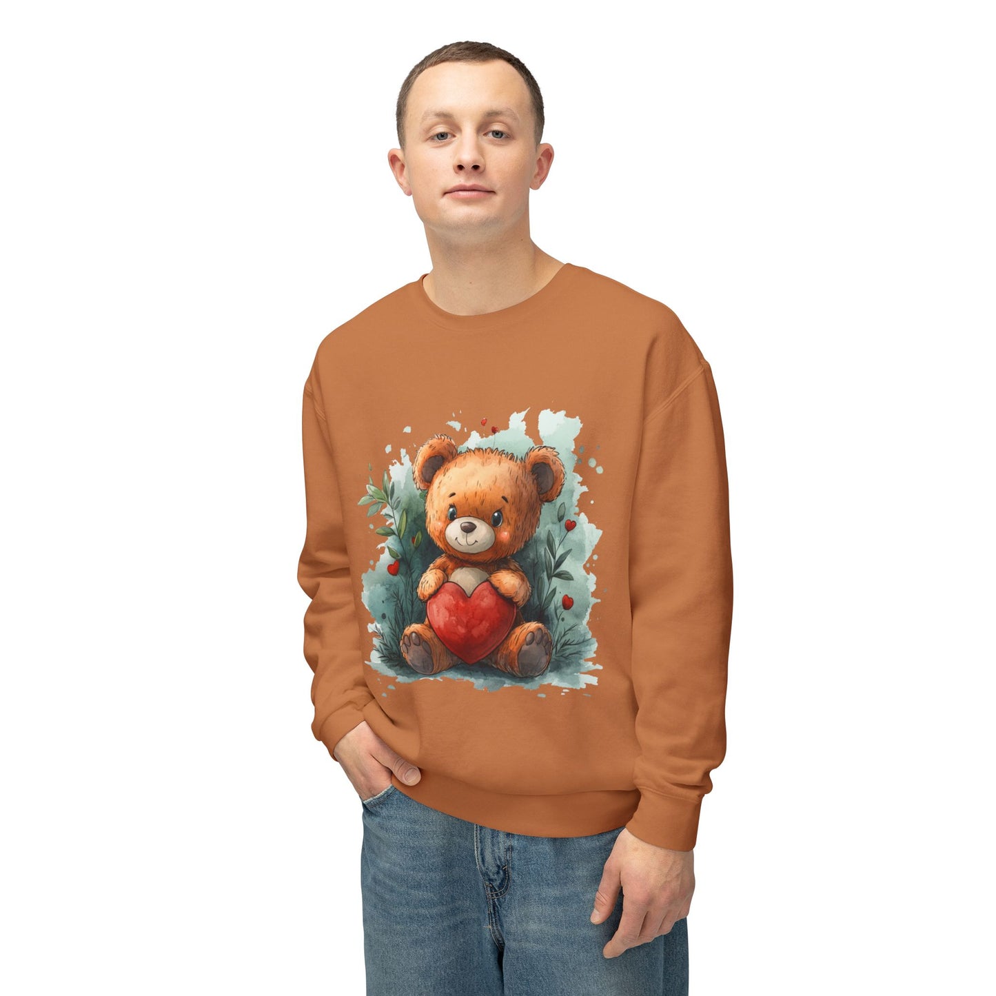 Teddy Bear Unisex Lightweight Crewneck Sweatshirt