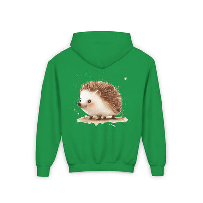 Youth Heavy Blend Hooded Sweatshirt - Cute Hedgehog Design Hooded Sweatshirt