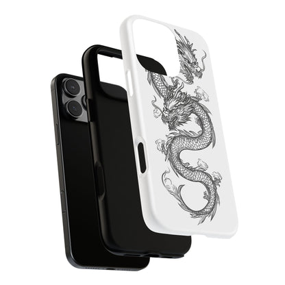 Dragons Phone Cases - Black Ink Tattoo Design of Dragons Tough Cases