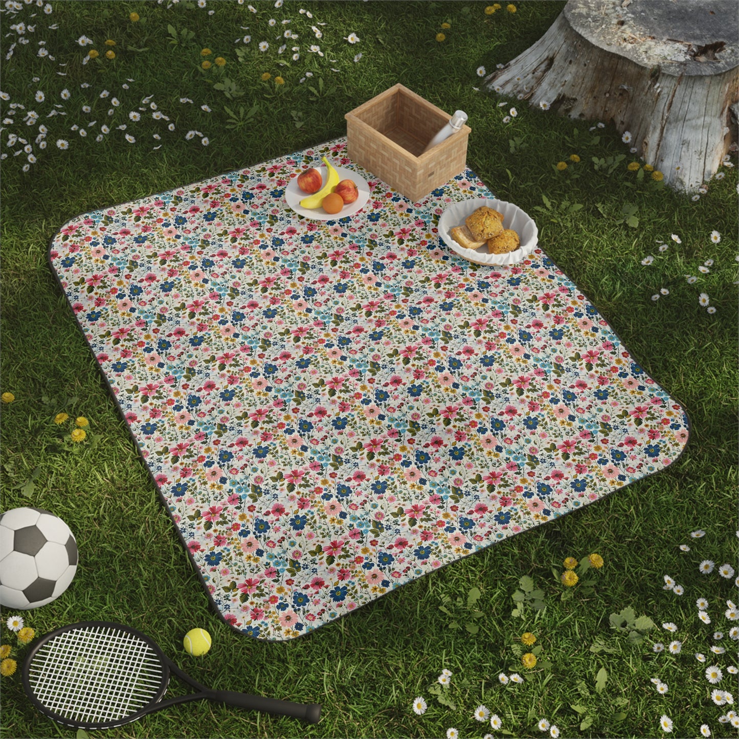 Tiny Scattered Blooming Cheer Picnic Blanket