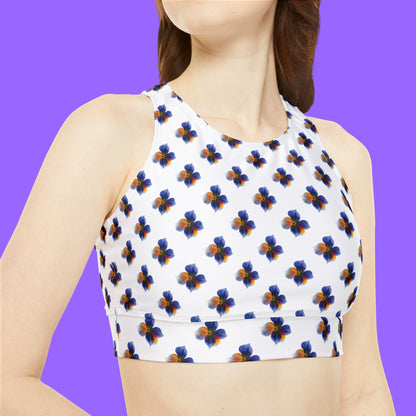 White Swimwear Sporty Bikini Set - Stylish and Athletic Aquilegias Design